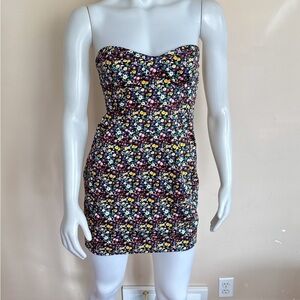 TALULA (Aritzia) Strapless Bustier Mini Dress in floral print. Size: 4